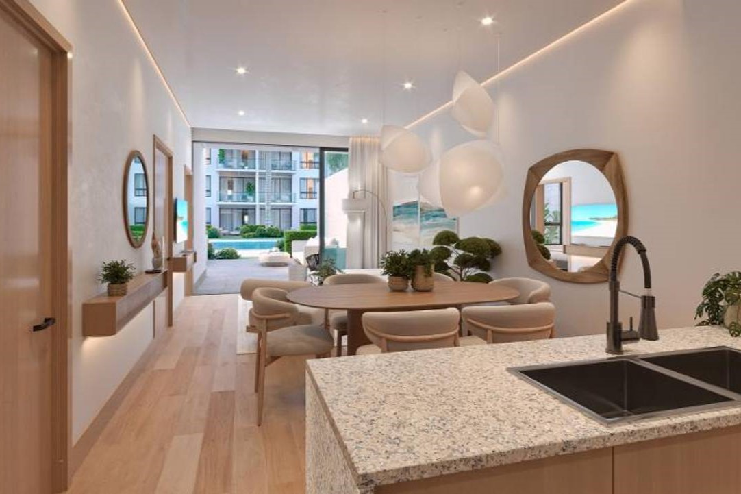 Complejo de apartamentos desde 1 a 3 habitaciones, con vista a Piscina Infinita, en Punta Cana