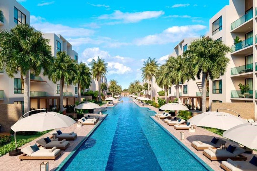 Complejo de apartamentos desde 1 a 3 habitaciones, con vista a Piscina Infinita, en Punta Cana