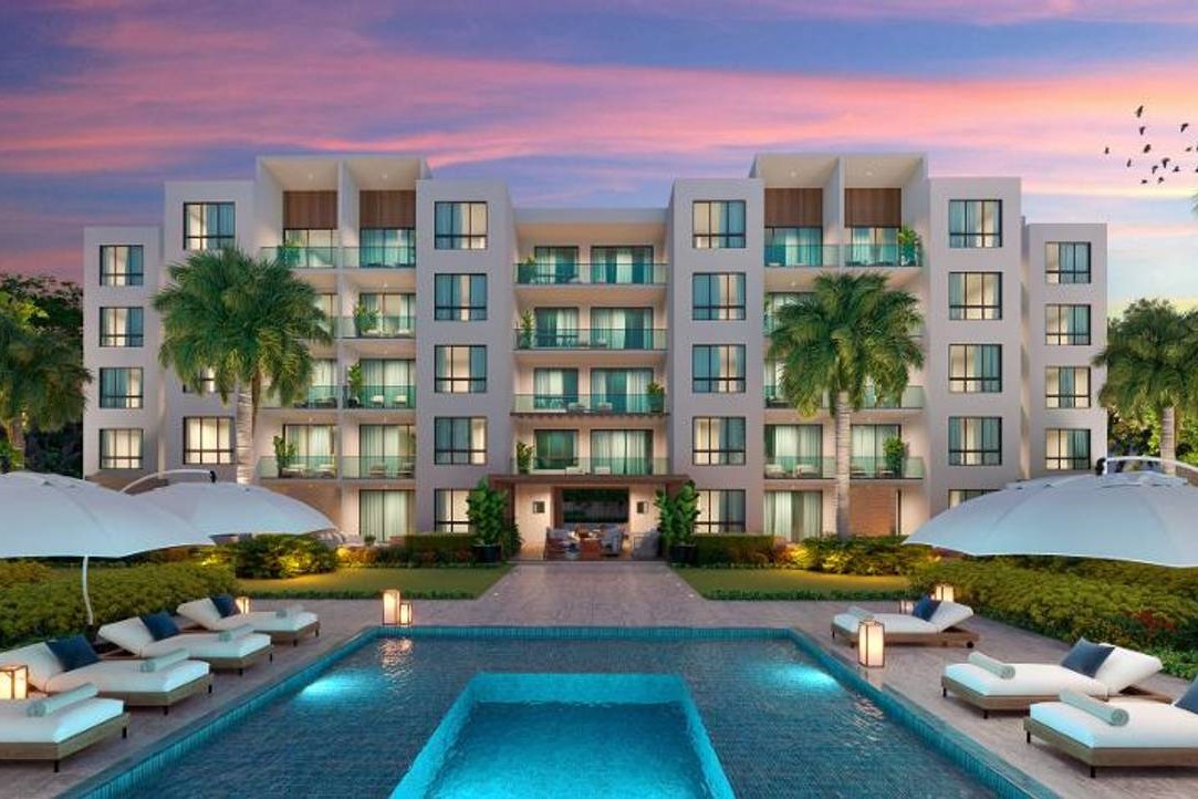 Complejo de apartamentos desde 1 a 3 habitaciones, con vista a Piscina Infinita, en Punta Cana