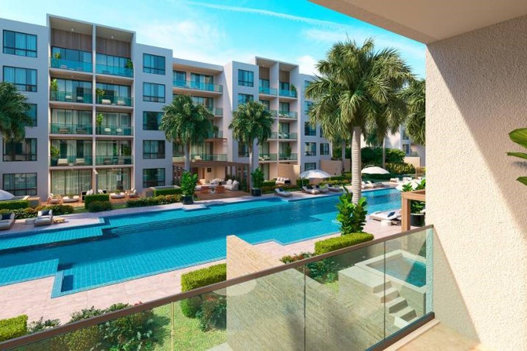 Complejo de apartamentos desde 1 a 3 habitaciones, con vista a Piscina Infinita, en Punta Cana