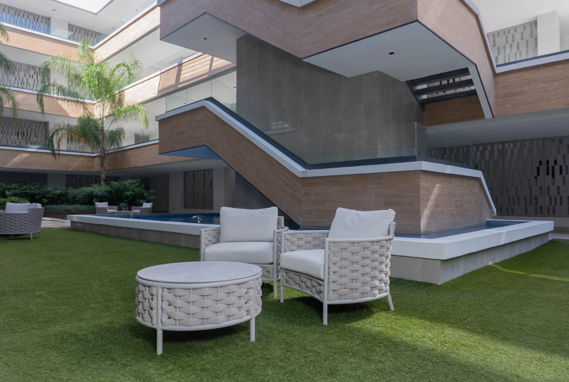 Green One II – Apartamentos de 1, 2 y 3 habs listos para entregar en Punta Cana, con Diseño Contemporáneo, Jardín Central y amenidades especiales