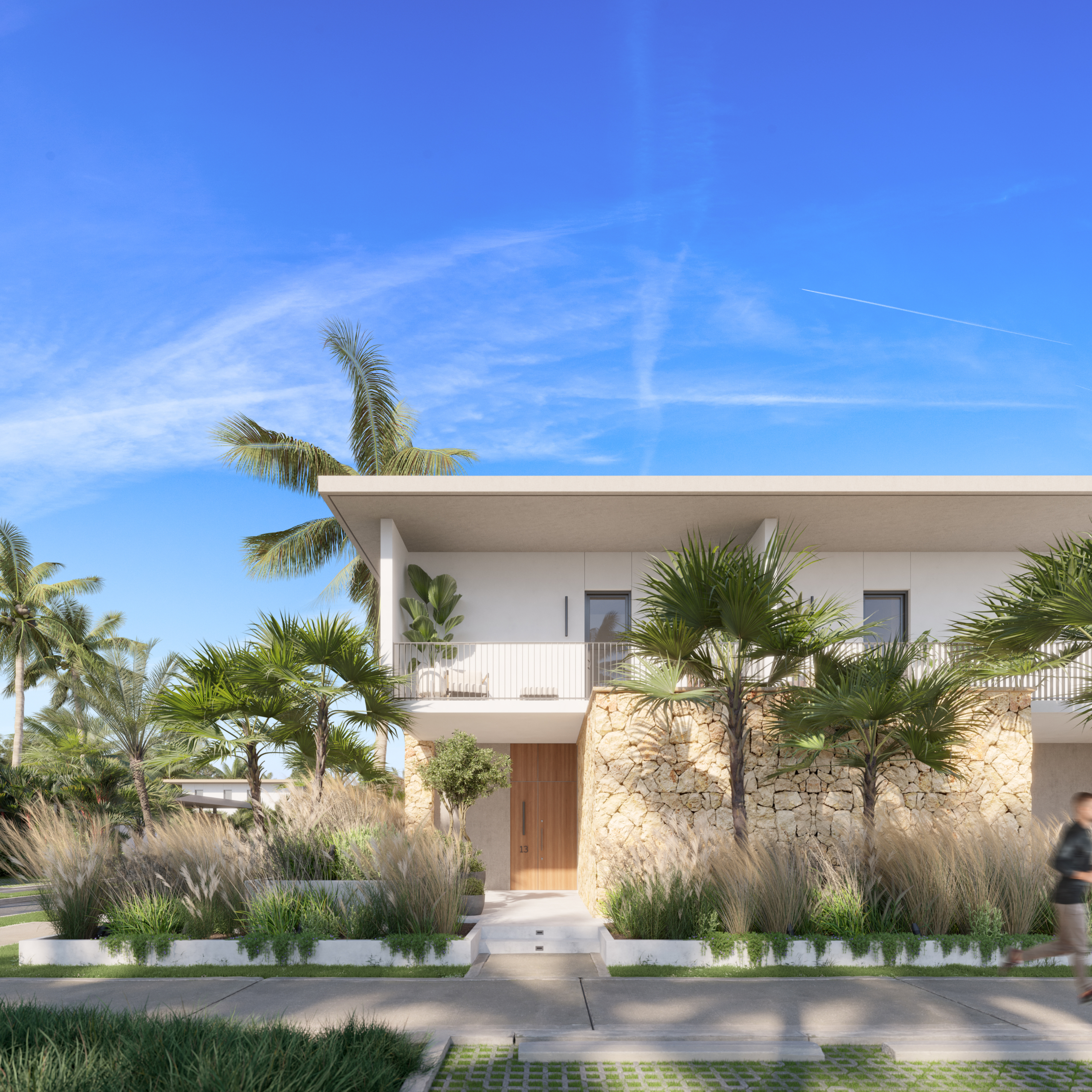 Tropicale – Vista Frontal Townhouses Tipo B Modernas Villas Tropicales de 3 habitaciones en Vista Cana, Punta Cana