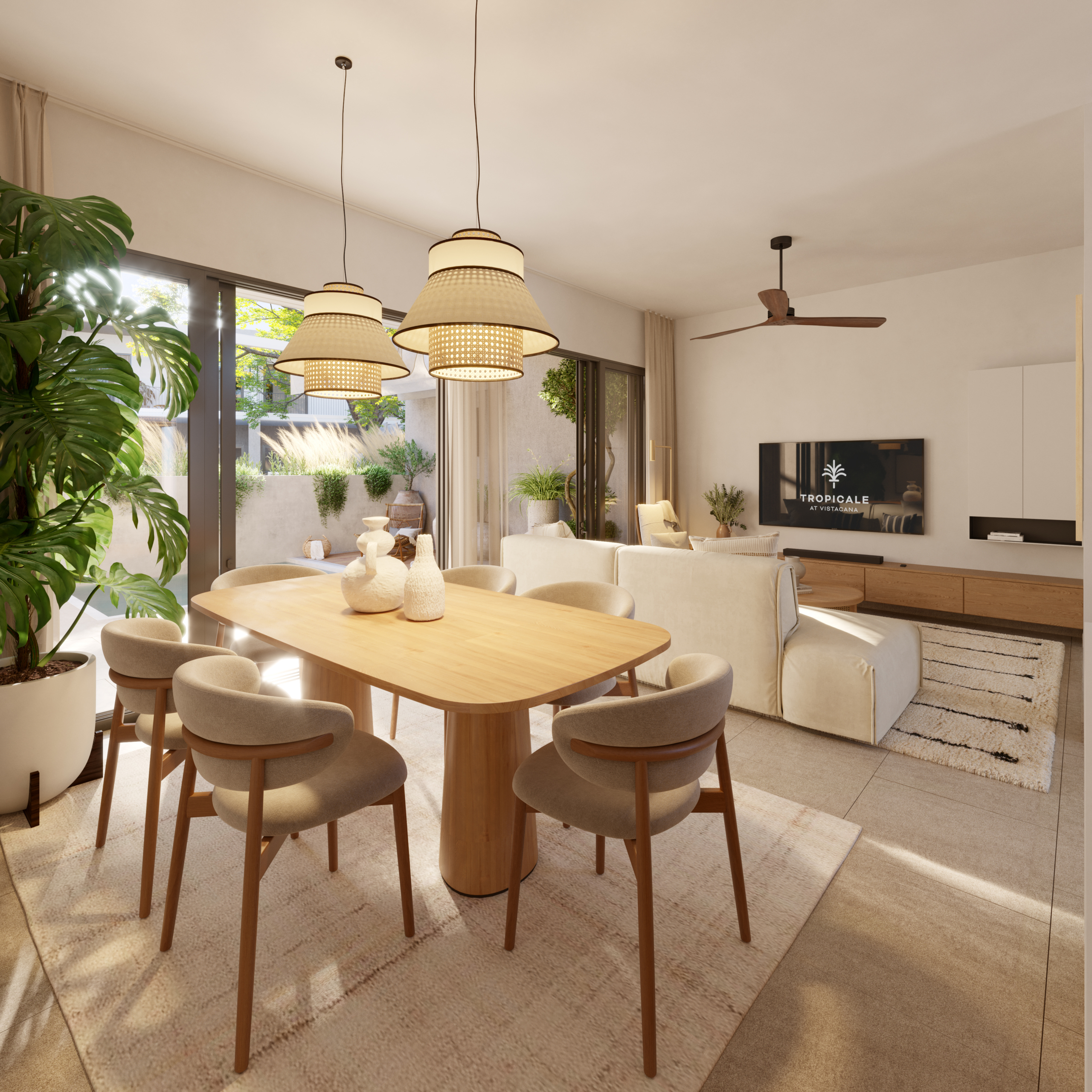 Tropicale – Vista Interior Townhouses 02 Modernas Villas Tropicales de 3 habitaciones en Vista Cana, Punta Cana